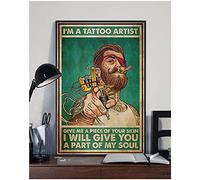 Tattoo Give Me A Piece Of Your Skin Plaque en métal pour homme et femme Décoration murale de Pâques 20,3 x 30,5 cm