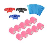 Tattoo Ink Tup Holder, Fournit des Couvercles de Stylo Tatouage avec Cassettes Poignée 10pcs pour le Salon pour l'artiste (PINK)