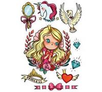 Tattoo' Mania - Planche 9 x 13 cm Tatouages éphémères Enfant - Princesse Rose Rose G
