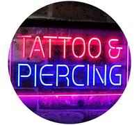 Tattoo Piercing Get Inked Shop Open Dual Color LED Enseigne Lumineuse Neon Sign Bleu et rouge 600 x 400mm st6s64-i2484-br