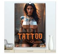 Tattoo Queens (hochwertiger Premium Wandkalender 2026 DIN A2 hoch), Kunstdruck in Hochglanz: Kunst & Haut: 12 Monate Tattoo-Glanz