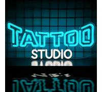 Tattoo Studio Signes de néon pour décor mural Art mural de néon Lumières LED acryliques avec chaîne suspendue Lumière pour décor de chambre Homme Cave Bar Pub diplômé 5V USB