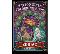 Tattoo style colouring book: Zodiac star signs