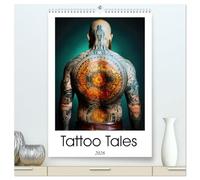 Tattoo Tales (High Quality Premium Wall Calendar 2026 DIN A2 portrait),CALVENDO 12 Month Wall Calendar: Embark on a captivating journey through time ... of medieval art and inked masterpieces.