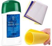 Tattoo Transfer Gel Balm Set De 60 G De Crème De Pochoir De Tatouage 5 Feuilles De Papier De Transfert Amélioré Et 3 Mm De Peau De Pratique De Tatouage