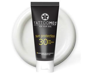 TattooMed Soin pour Peau Tatouée Crème Solaire Sun Protection SPF25 Protection des Tatouages/Couleurs de Tatouage