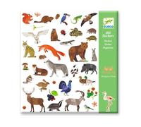 Tattoos (autocollants) - DJECO - Le monde des animaux - 160 autocollants - 2 feuilles réutilisables - Style détaillé