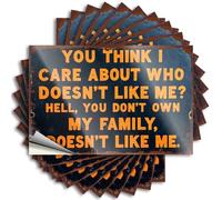 Tattoos Lake Décoration de maison à décoller et coller - You Think I Care About Who Doesn't Like Me ? Hard Love Vinyle imperméable pour café (12 x 18 cm)