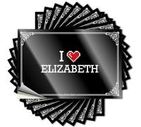 Tattoos Positive Lake House Decorations Autocollant imperméable pour ordinateur portable Motif I Love Elizabeth 12 x 18 cm