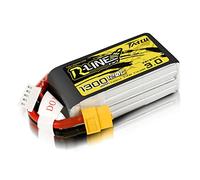 Tattu 4S Lipo Batterie 1300mAh 14,8V 120C 4S Rline Version Batterie avec connecteur XT60 pour FPV Racing Drones Vélo de Route Quadcopters Avion Hélicoptère RC Bateau RC Voiture