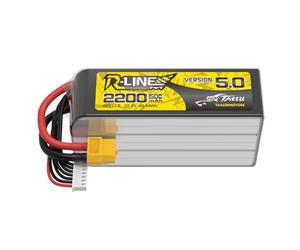 TATTU 6S Lipo Batterie 2200mAh 22.2V 150C R-Line Version 5.0 avec Prise XT60U-F - Accu Haute Performance pour Drone FPV 7 Pouces et Street League Racing