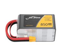 Tattu Batterie Lipo Rechargeable 850 mAh 14,8 V 75C 4S1P avec connecteur XT60 pour quadrocoptère FPV Racing Taille H et Taille X