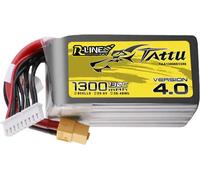 Tattu R-Line Version 4.0 1300Mah 29.6V 130C 8S1P Lipo Battery with Xt60 Plug Connector