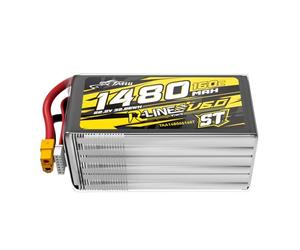 Tattu V6 6S 1480mAh 22.2V 160C Batterie LiPo avec Prise XT60 - Version St - Accu Haute Performance pour Drones FPV Racing et Freestyle