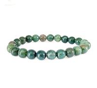 Tattva Gems & Crysyals Bracelet de pierres précieuses naturelles en agate de mousse certifiée naturelle pour la guérison des maladies, bracelet en pierres précieuses naturelles de 8 mm pour Reiki