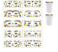 Tatuages Temporaires Rainbow Crayons Graffiti 6 Couleurs pour Visage - Décorations de Maquillage Fierté Arc-en-Ciel pour Célébrations LGBTQ - Accessoire Idéal pour Pride, Fête, Concerts et Pla