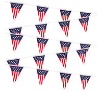 Tatuo 10 m/ 33 Feet Banderoles de Drapeau Américain USA Guirlandes de Drapeau Américain Fanion de Drapeau Américain Banderoles Patriotiques USA avec 20 Drapeaux pour Jour de l'Indépendance