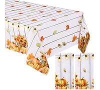 Tatuo 2 Nappes d'automne 137 x 274 cm Nappe de Feuille d'Érable en Plastique Orange Citrouille Tournesol Feuille d'Érable Déco de Table Rectangulaire d'Extérieur pour Fêtes d'automne et Thanksgiving