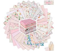 Tatuo 30 Pièces 10 x 10 Pouces Tissu en Coton Imprimé Lot de Tissu Carrés Floraux Patchwork de Couture de Matelassage en Coton à Motifs Assortis pour DIY(Sucré)