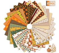 Tatuo 30 Pièces 10 x 10 Pouces Tissu en Coton Imprimé Lot de Tissu Carrés Floraux Patchwork de Couture de Matelassage en Coton à Motifs Assortis pour DIY(Automne)