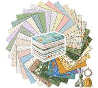 Tatuo 30 Pièces 25 x 25 cm Tissu en Coton Imprimé Lot de Tissu Carrés Floraux Patchwork de Couture de Matelassage en Coton à Motifs Assortis pour DIY(Printemps)