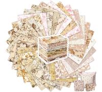 Tatuo 30 Pièces 25 x 25 cm Tissu en Coton Imprimé Lot de Tissu Carrés Floraux Patchwork de Couture de Matelassage en Coton à Motifs Assortis pour DIY(Rose Poudré)