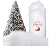 Tatuo Décor de Fausse Neige de Noël Neige Artificielle Neige en Fibre Moelleuse Fausse Neige Fibre Intérieur pour Sapin de Noël Village de Manteau d'hiver, Décor d'Affichage Noël, 5,3 oz (2 Sacs)