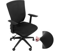 Tatuo Housse de Chaise de Bureau avec Housse d'Accoudoir et Dossier, Couverture de Siège Extensible Universelle Protecteur de Chaise d'Ordinateur Rotatif Élastique (Noir, 1 Set)
