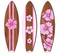 Tatuo Lot de 3 planches de surf pour chambre à coucher, plage, décoration de chambre à coucher, planche de surf tropicale hawaïenne, décoration murale à suspendre pour maison, salon, fête (Sakura, 30