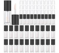 Tatuo Lot de 30 tubes vides de 6 ml pour gloss à lèvres rechargeables avec bouchons en caoutchouc pour rouge à lèvres, cils et liquide (noir)
