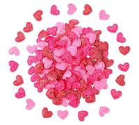 Tatuo Lot de 300 cœurs en feutre à paillettes pour la Saint-Valentin, 2,5 cm, mini cœurs rouges et roses pour loisirs créatifs, fête des mères, anniversaire, décoration de fête de Noël