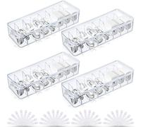Tatuo Lot de 4 boîtes de rangement de câbles avec attaches de fil, boîtes de rangement pour cordons en plastique avec couvercle, organiseur pour appareils électroniques pour la maison, le bureau et