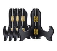 Tatuo Support Assiette Decorative Mini Chevalet Bois Noir, Hauteur 10,2 cm | Chevalets de Support de Plaque en Bois, Idéal pour Afficher des Assiettes, Photos, Livres ou Objets Décoratifs