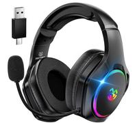 Tatybo Casque Gaming sans Fil, Casque avec Micro Bruit Environnemental, 7.1 Son Surround, Batterie de 35H, Transducteurs 50mm, Oreillettes Respirantes, Casque Gamer pour Ps5 PC Ps4 Switch