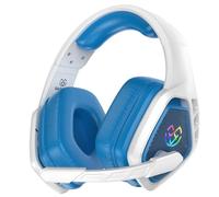 Tatybo Casque Gaming sans Fil pour PC, Ps5, Ps4, 2,4 GHz USB et Type-C avec Microphone, Batterie 40H, Casque Bluetooth pour Switch, Ordinateur Portable, Mobile, Mac, Blanc et Bleu