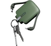 Tau - Power Bank Avec Porte Clé,5v Batterie Externe Portable Avec Cable Usb C Et Cable Lightning + Micro Usb - Powerbank Usb C,Batterie Charge Externe,Magnétique Et Compacte,Vert