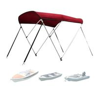 Taud de Soleil Pliable pour Bateau, Structure Aluminium Léger et Toile Oxford 600D, Pare-Soleil Marin pour Barque, Bateau de Pêche, Pneumatique et Coque Rigide(Red,183x117x161cm/72x46x63in)
