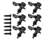 Tauners de verrouillage de guitare Prime de verrouillage alliage premium corde de réglage scellé PEOS PEPS Machine Heads for Acoustic Electric Guitars Black 6 Pack (Six Bouton de gauche définir)