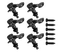 Tauners de verrouillage de guitare Prime de verrouillage alliage premium corde de réglage scellé PEOS PEPS Machine Heads for Acoustic Electric Guitars Black 6 Pack (Six Bouton Right Set)