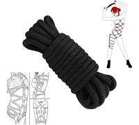 TAUOE Accessoires créatifs pour Les interactions en Couple, Corde en Coton épais de 5 mètres de Long, Longueur réglable, Corde Fixe Multifonction Noire