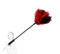 TAUOE Bâton de massage à plumes, pour hommes et femmes, pour couples, ambiance jeu de rôle - rouge et noir