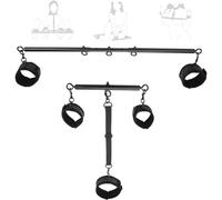 TAUOE Ensemble de Barres de Contrainte avec Menottes Rembourrées, Noir, 5 Points d'Attache