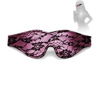 TAUOE Masque pour les Yeux en Dentelle, Ajustable 25,5-50cm, Doux et Confortable, Jeu à Deux, Rose et Noir