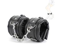 TAUOE Menottes de yoga en cuir souple avec chaîne réglable - Accessoires de mode décoratifs pour hommes et femmes (Noir)