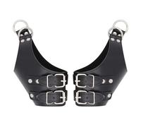 TAUOE Sangle de suspension pour poignet de yoga - Kit d'entraînement de yoga - Accessoires réglables en cuir pour couples, hommes, femmes - Noir