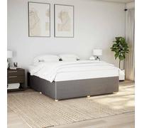 Taupe Fabric Upholstered Platform Bed Frame, 180x200 CM King Size, Durable Wood Slat Support, Stable Pine Legs, No Matelas Included, Modern Bedroom Cadre