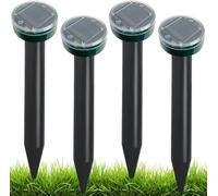 Taupe Ultrason Solaire Repulsif 4 Pièces, Anti Taupe Solaire Vibration et Ultrasons, Répulsif à Taupes à ultrasons, Repousse Les Taupes et Autres Rongeurs pour Le Jardin et Les Pelouses