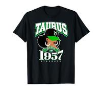 Taureau 1957 Afro Queen Zodiac Anniversaire Sassy Soul Cadeaux T-Shirt