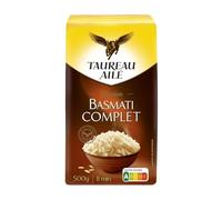 TAUREAU AILE - Riz Basmati Long Complet - Sélection Garantie · Prêt en 11 min · Grain Long et Fin - Couleur Dorée et Douceur en Bouche - le sachet de 500g - Le Lot De 4