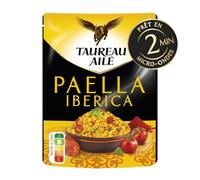 TAUREAU AILE - Riz Basmati Micro-Ondes aux Saveurs Paëlla Iberica, Prêt en 2 Min (220g) - lot de 4 - Vendu par Lot